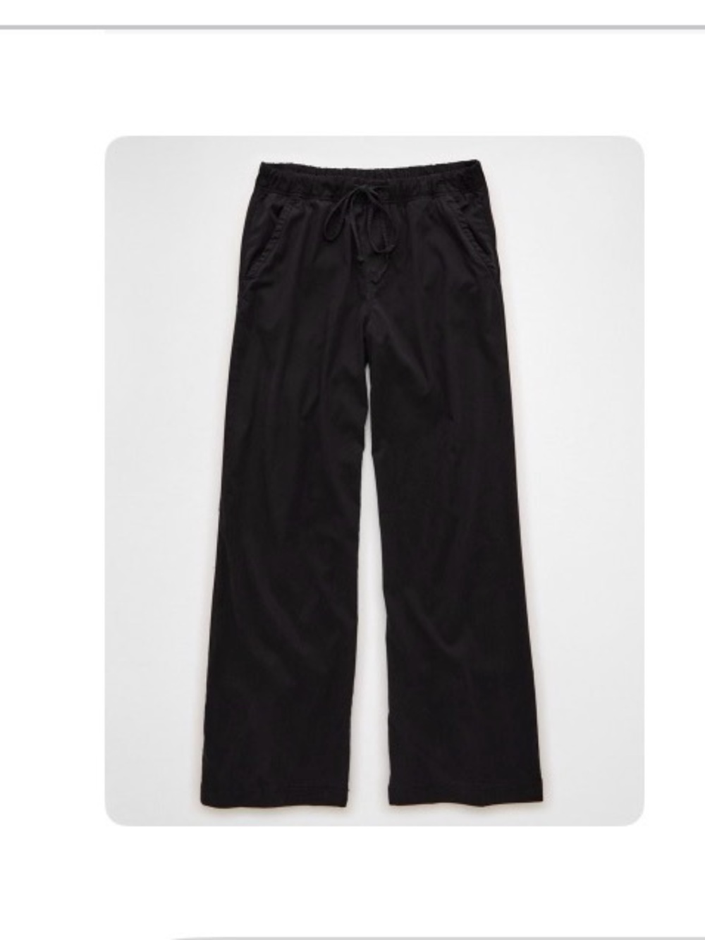 American Eagle Wide Leg Drawstring Pants in Olive